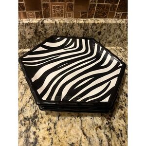 Set‎ of 3 Roscher Collection "Zebra" Earthenware 9" Salad Dessert Plates